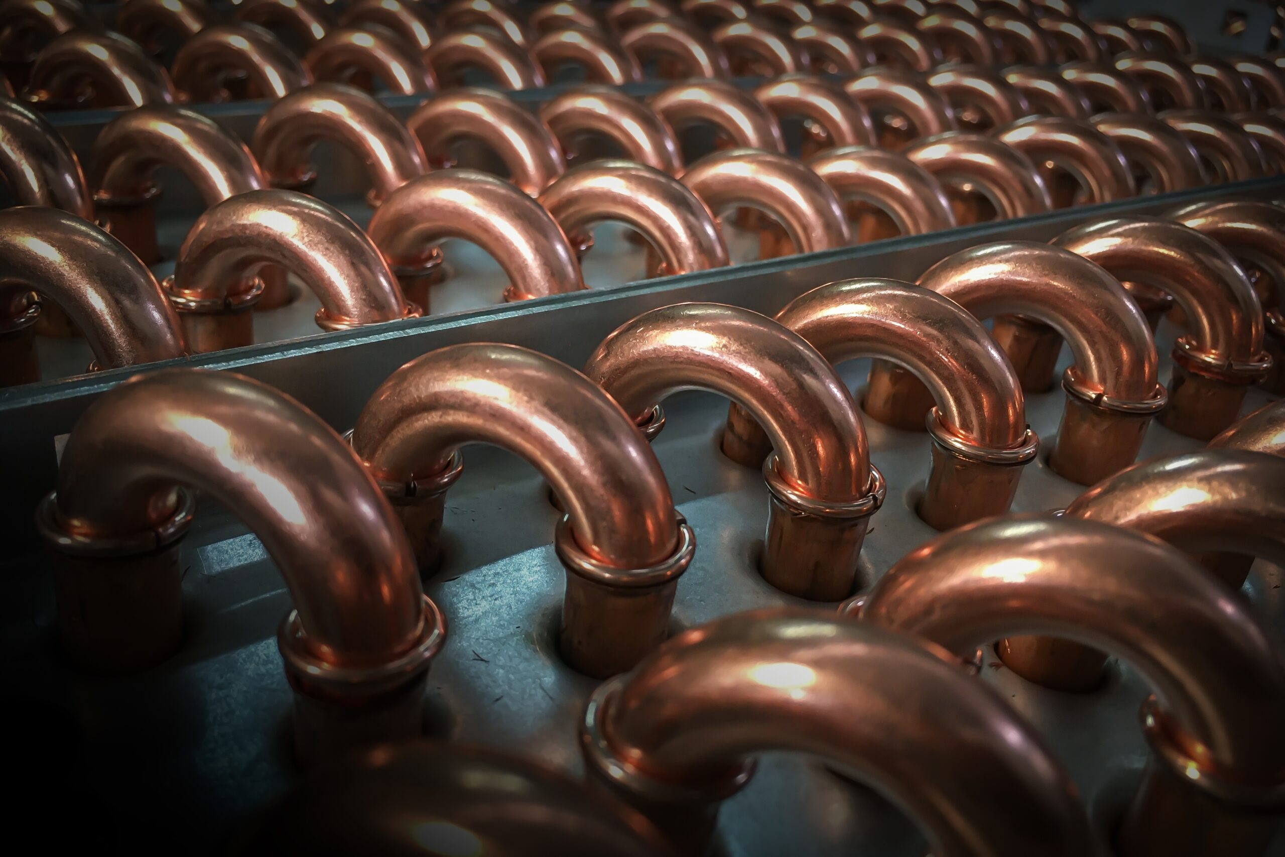 Réseau de tubes en cuivre