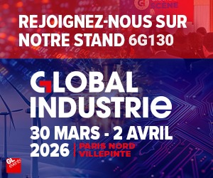 Affiche promotionnelle pour un salon industriel à Paris Nord, mars-avril 2026.