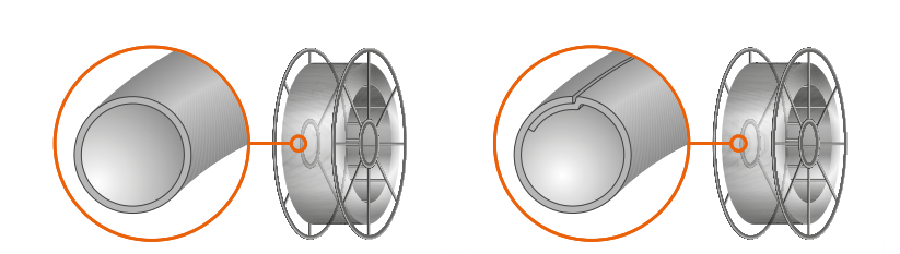Diagramme montrant deux tubes avec leurs couvercles amovibles et composants internes